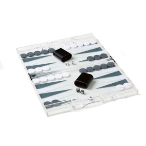 Colorful Acrylic Luxury Backgammon Set In Grey And White