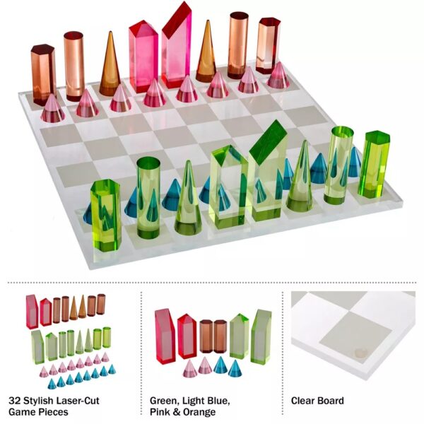 custom modern acrylic chess set lucite chess board game table