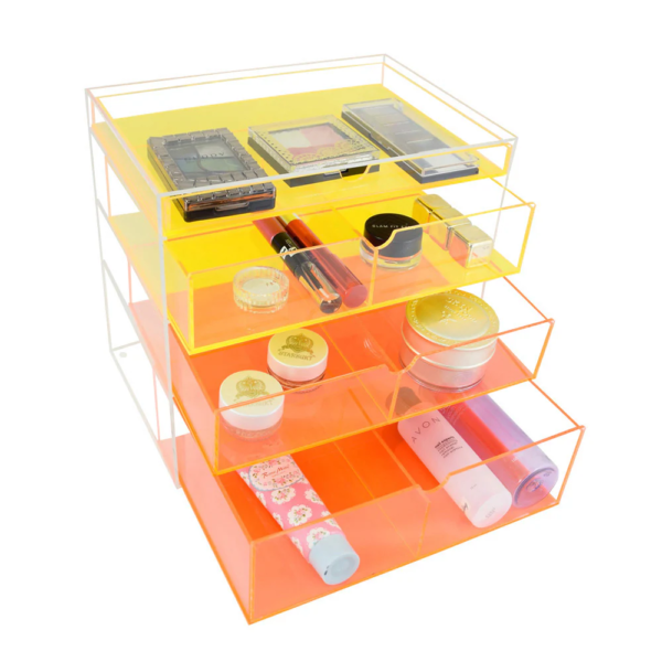 Design Acrylic Makeup Organizer in Neon Pink - Image 3