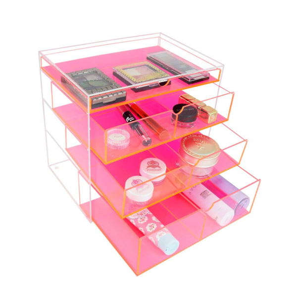 Design Acrylic Makeup Organizer in Neon Pink - Image 2