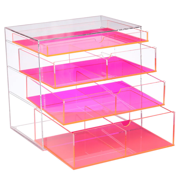 Design Acrylic Makeup Organizer in Neon Pink