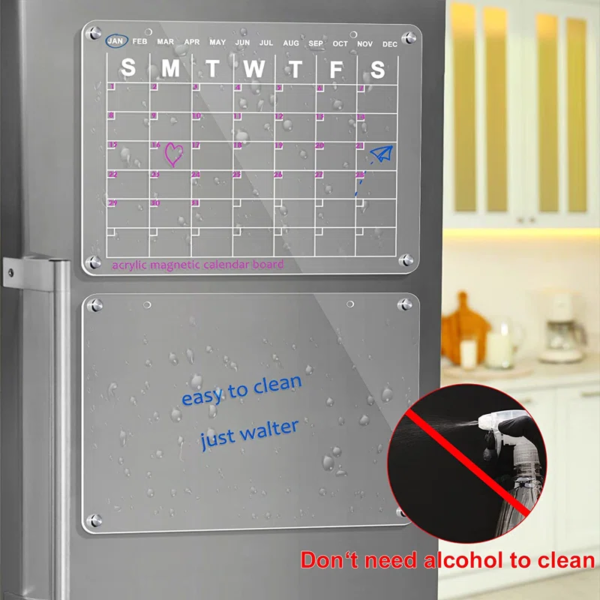 Factory Plastic Dry Erase Board Magnetic Acrylic Calendar for Fridge