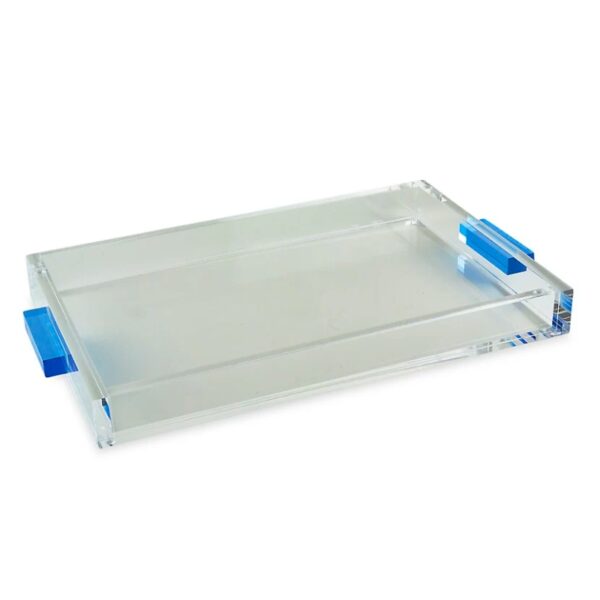 Factory Custom Clear Acrylic Serving Tray With Gold Metal Handles - Image 4