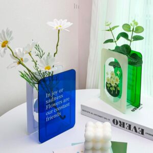 Factory Custom Transparent Acrylic Book Vase For Home Office Decor