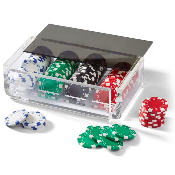 Custom Acrylic Poker Box Clear Poker Chip Holder with Lid