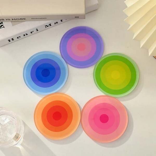 Clear Acrylic Coaster Round Gradient - Image 2